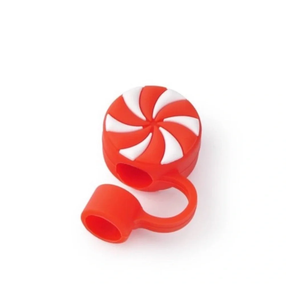 Target Bullseye Playgrouns Christmas Red & White Peppermint Candy Straw Topper